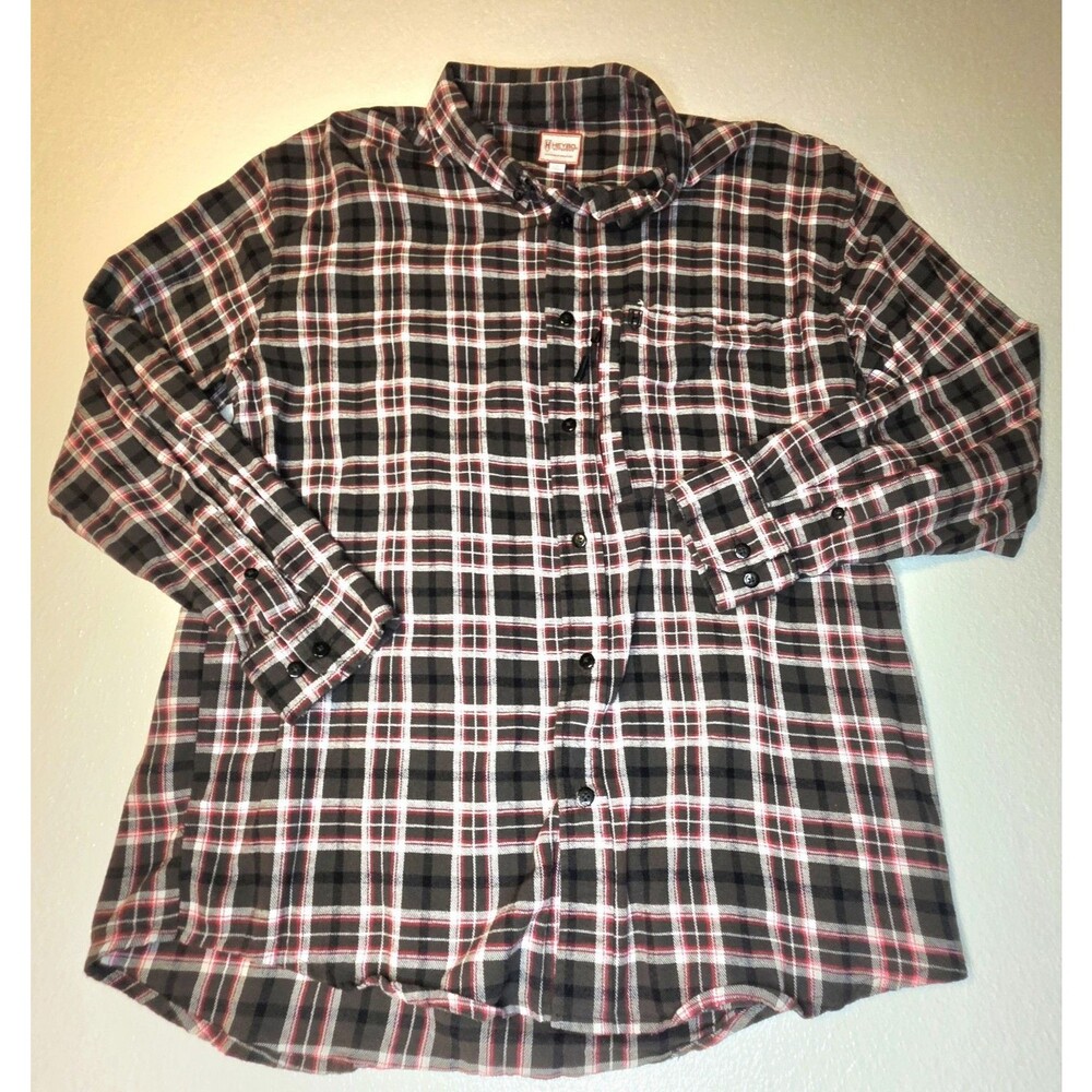 HEYBO Outdoors Stonecamp Brushed Soft Flannel Long Sleeve Button Up Shirt XL